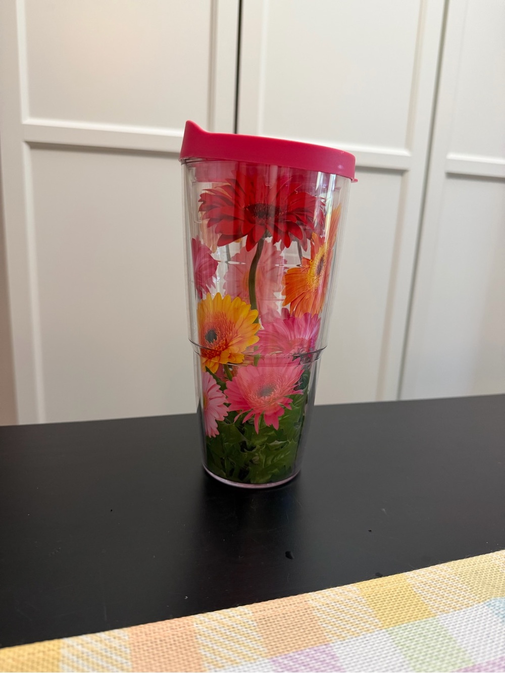 Tervis Pink Floral Travel Tumbler with Multicolor Flowers 24oz